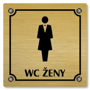 WC ženy, 118x118mm, zlatá, Kansas